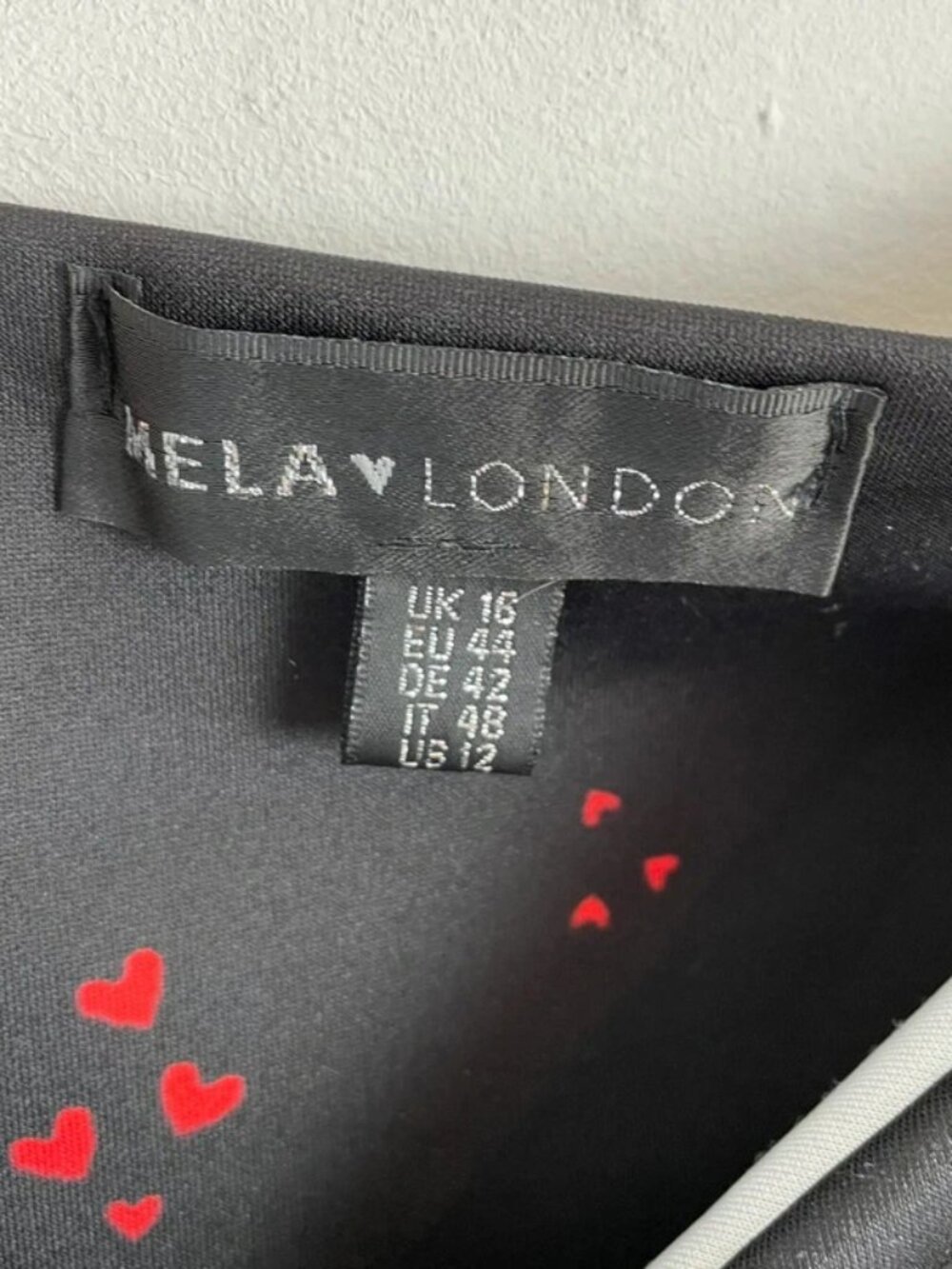 Mela London Black & Red Heart Dress (Size  16) Goth Style - Picture 5 of 5